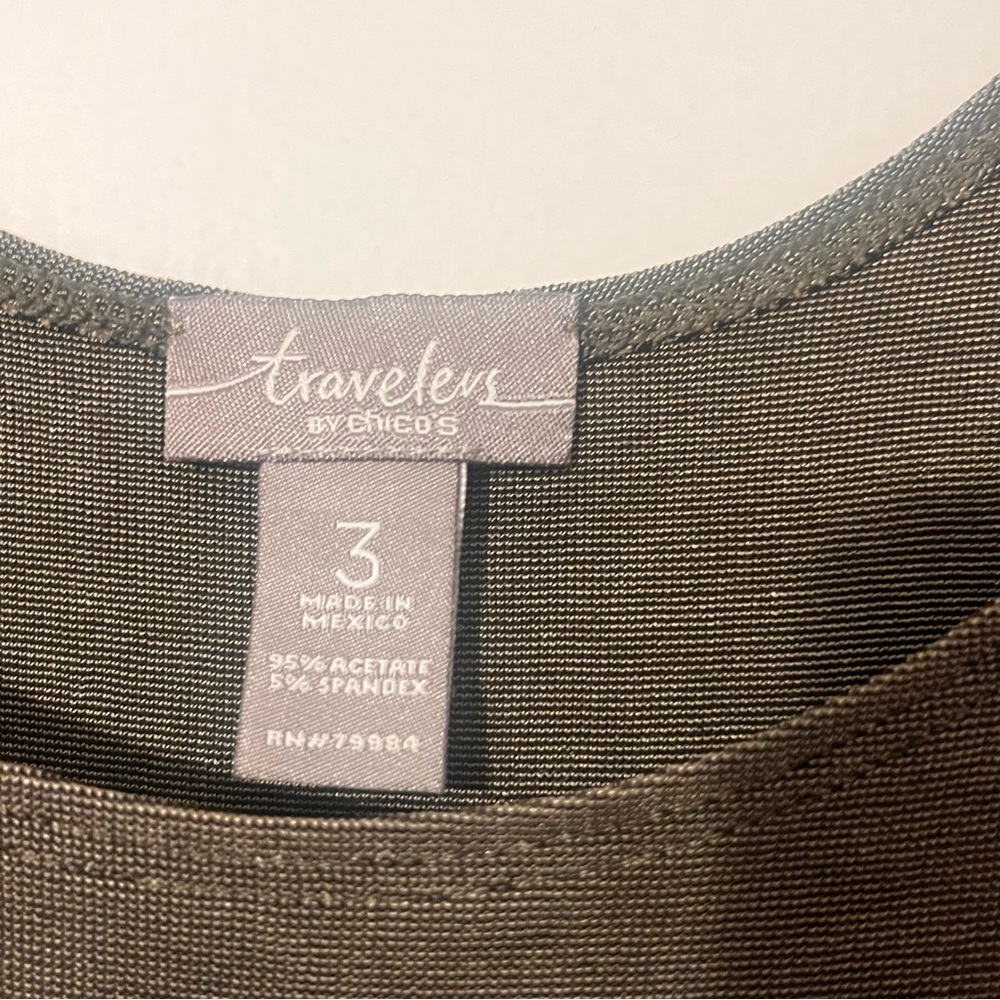 Travelers By CHICOS Knit Tank Top in Olive Green: Sz 3 (L) - Picture 4 of 4